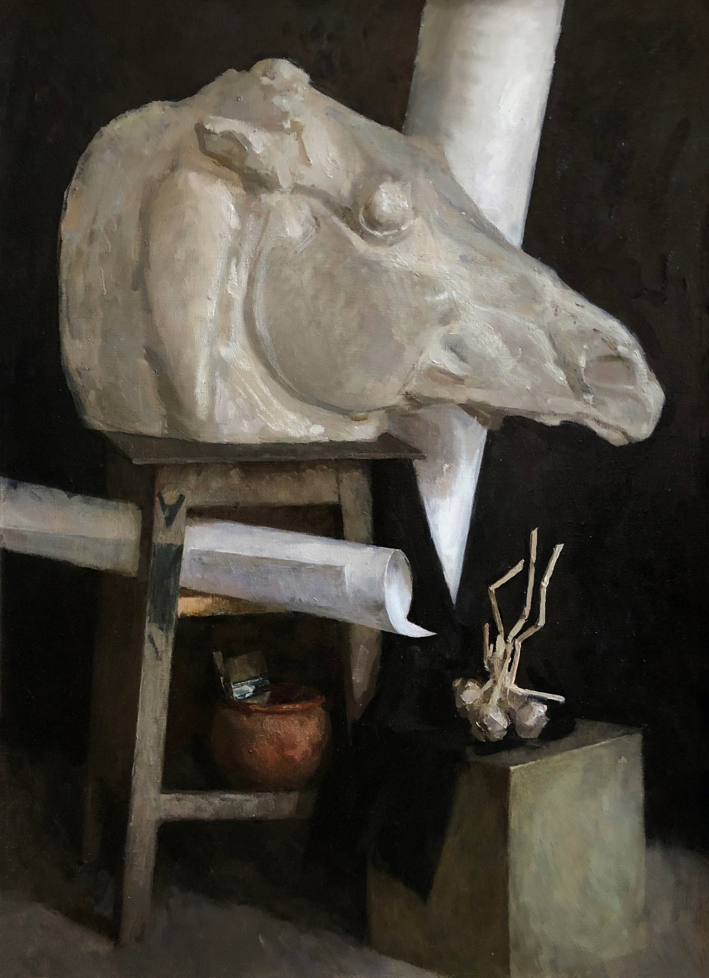 Still life with a horse's head